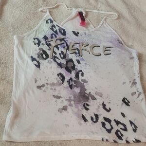 La SENZA Fierce Tank Top in White and Purple
